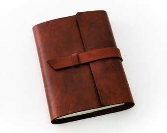 Refillable  leather diary, size 7x9,5 inch. handmade in Italy