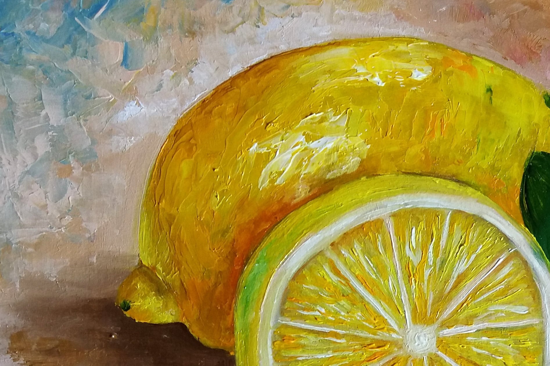 Zitrone Kunst Obst Malerei Zitrone Küche Dekor Impasto Malerei | Etsy