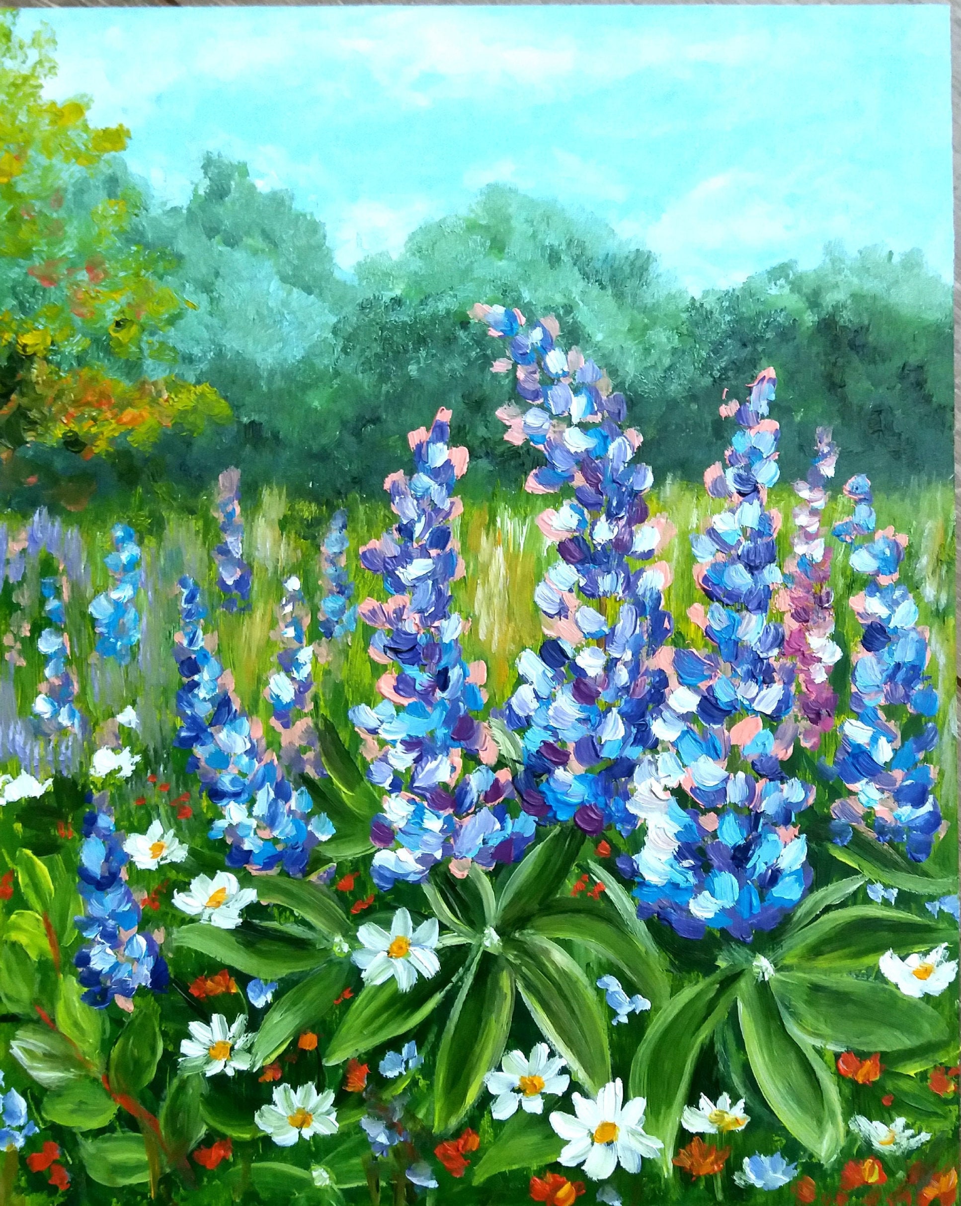 Painting Original Art Wildflower Painting Texas Etsy