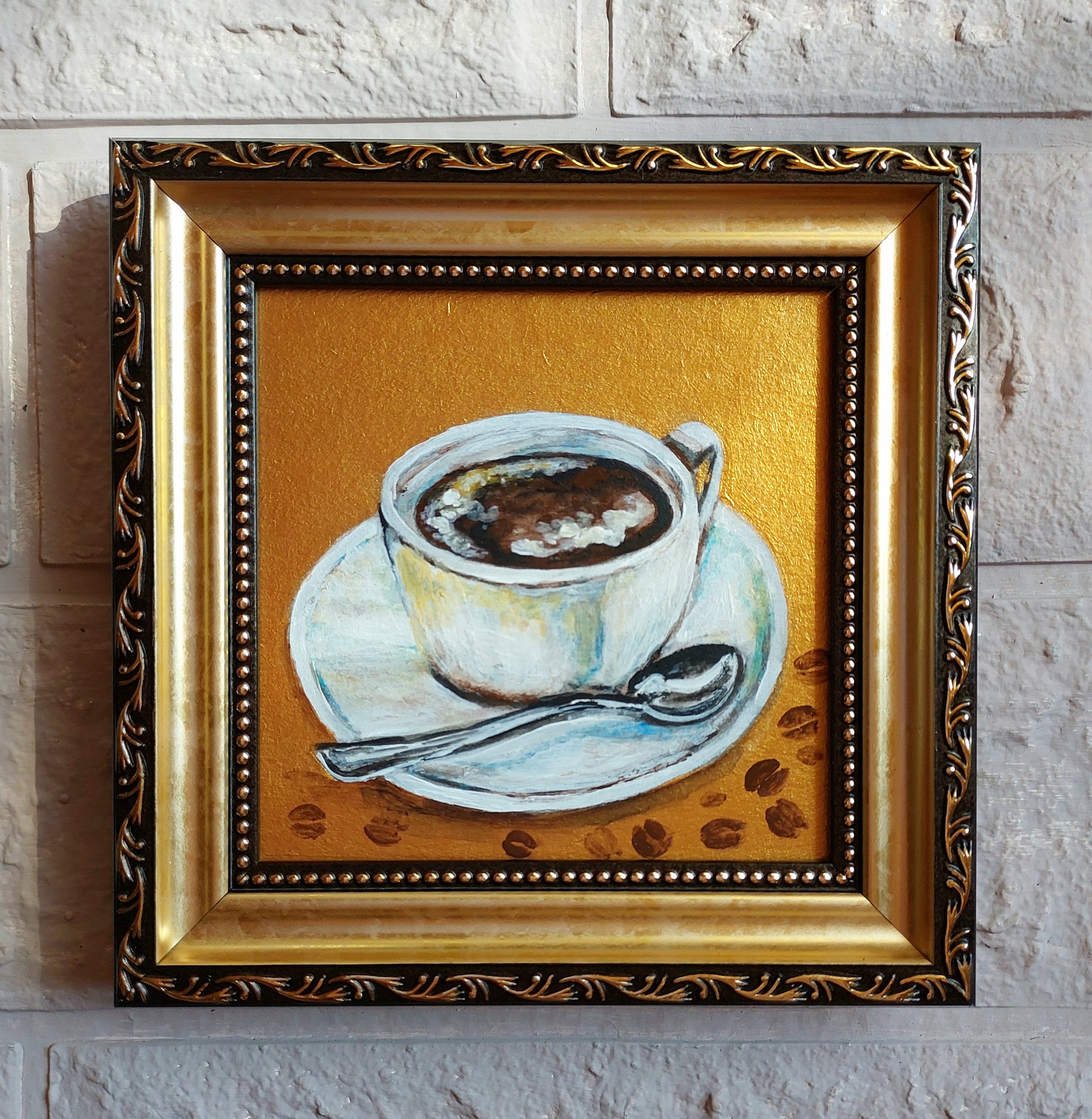 油彩画　coffee time 油彩画 coffee time 油彩画 coffee time Coffee time