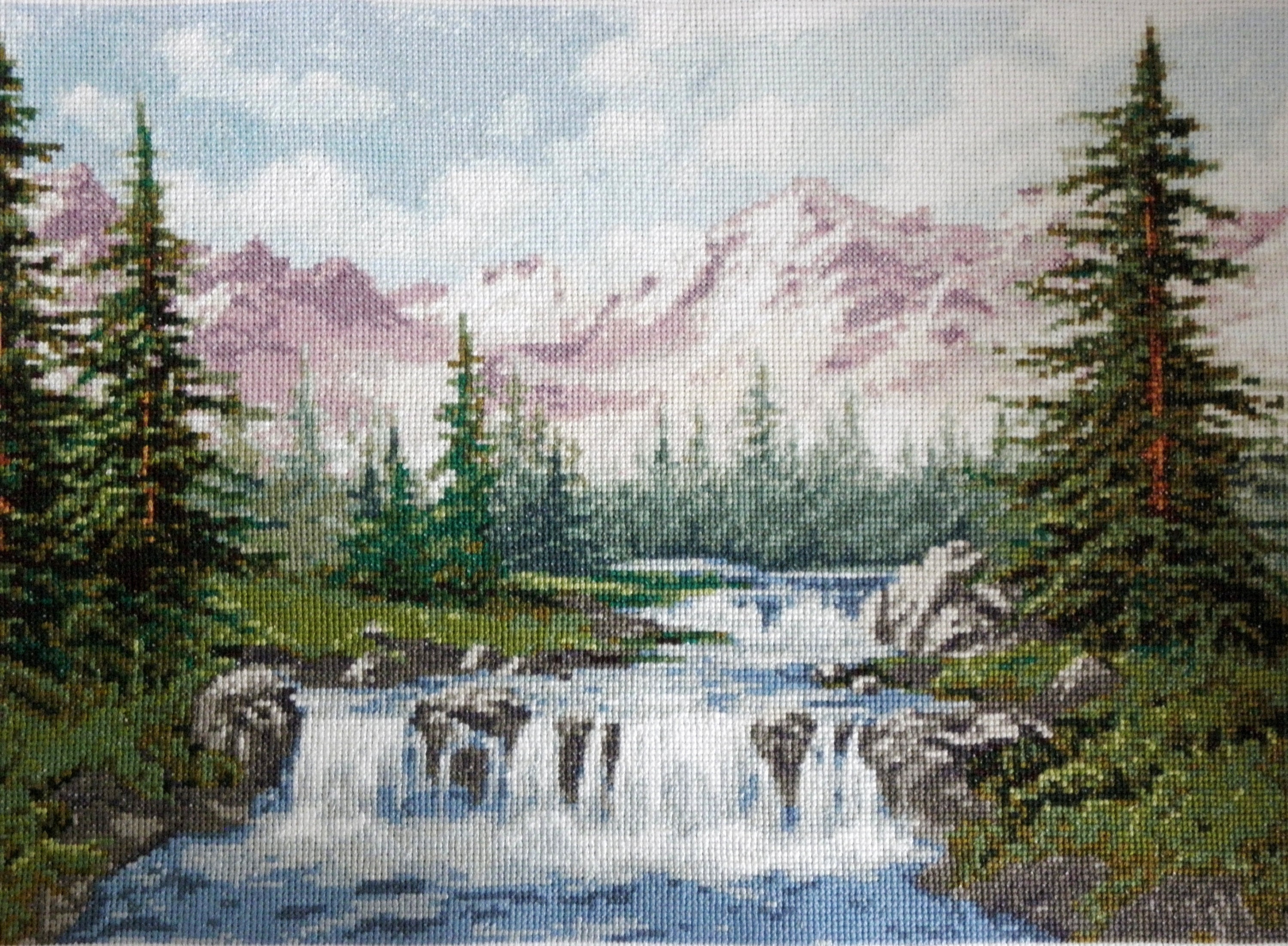 Handmade embroidered picture mountain landscape ainting a  etsy Handmade embroidered picture mountain landscape ainting a  etsy