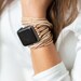 Apple Watch band, Tan, Suede wrap Apple Watch band, wrist wrap bracelet, wrap bracelet band, leather wrap bracelet, 38 mm, 40mm, 42mm, 44mm 