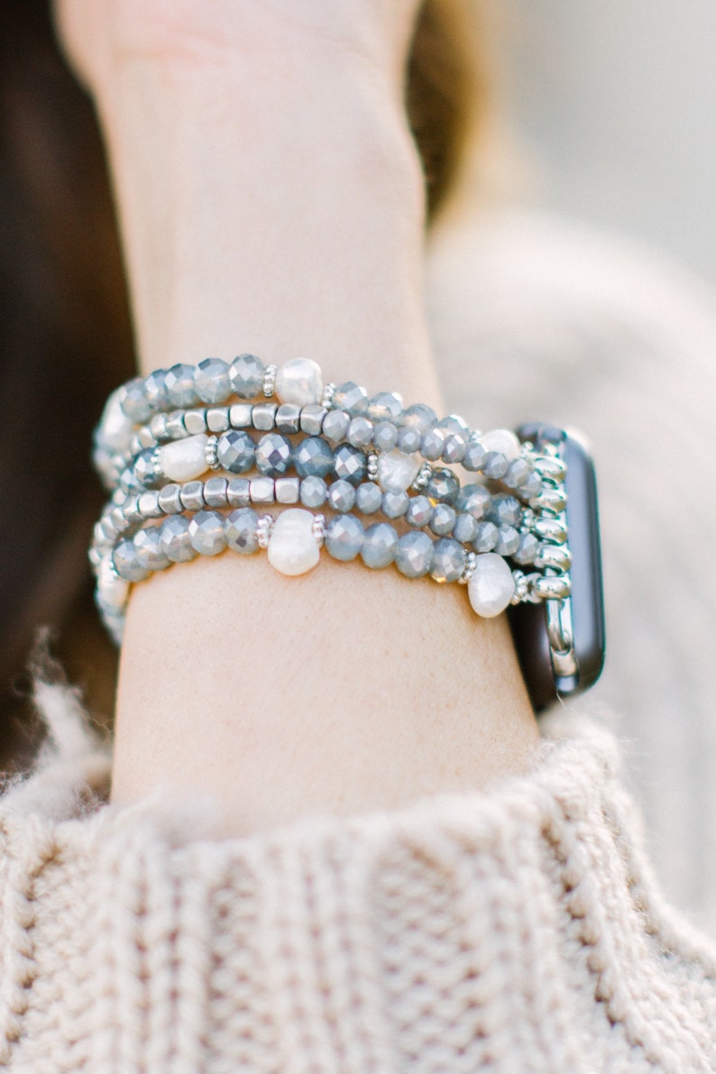 Pearl Apple Watch Band Rose Gold Beaded Apple Watch Band | Etsy