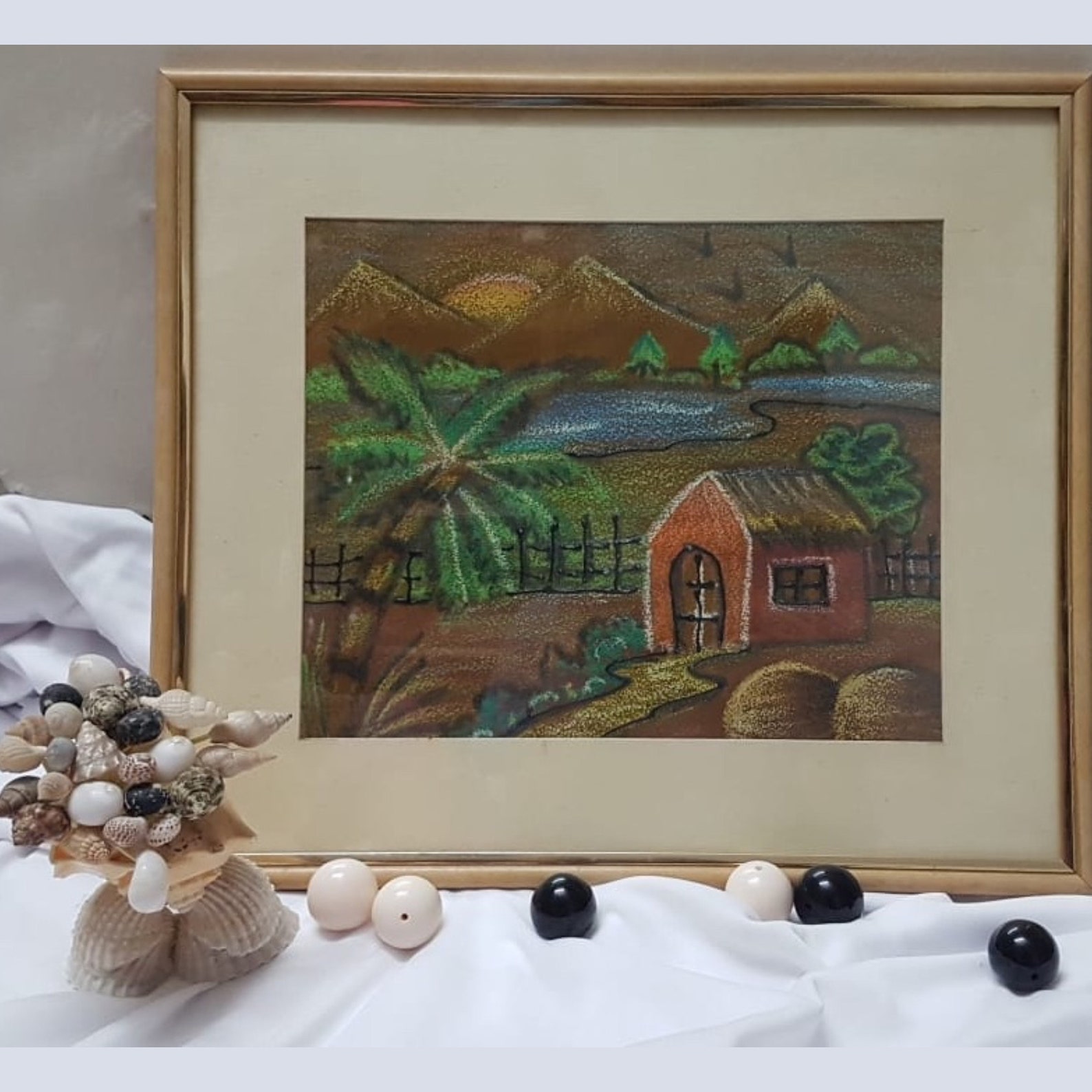 Beautiful Scenic Oil Pastel Drawing on Sandpaper High Quality Etsy