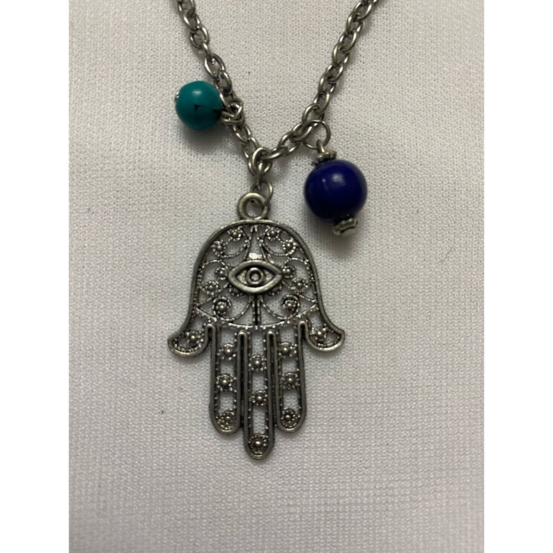 their eye handmade oxidised necklace floral pendant good luck vibes|beautiful colours|perfect gift for her|statement necklace hand motif