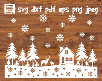 Winter Scene Svg Etsy