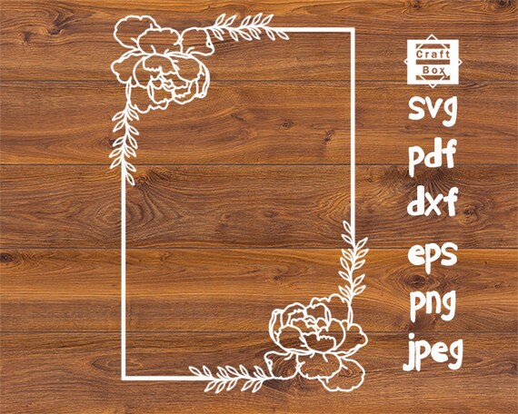 Download Frame With Peonies Svg Geometric Frames Square Frame Svg Etsy