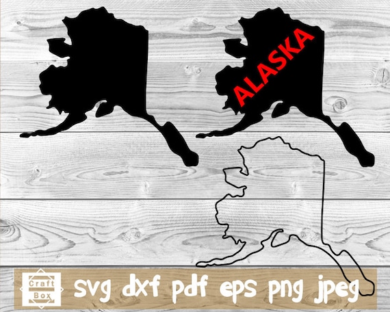 svg, dxf, eps Alaska Trees svg Cut File Alaska Forest Alaska State Silhouette with Tree Line Digital File - Alaska State SVG File