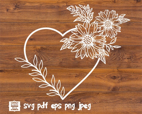 Download Sunflower svg heart svg flowers svg heart clipart svg | Etsy
