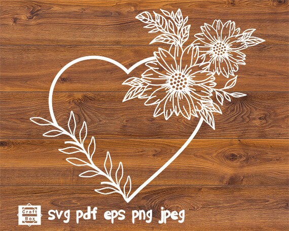 Download Sunflower svg heart svg flowers svg heart clipart svg | Etsy