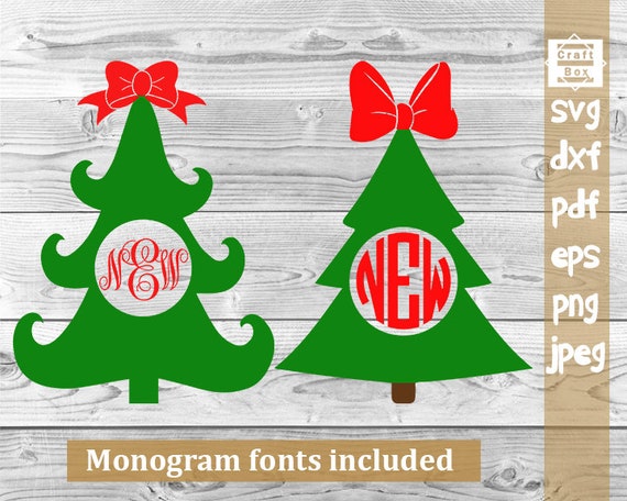 Download Christmas Monogram Svg Christmas Tree Clipart Svg Christmas Etsy