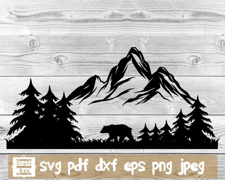 Mountain Landscape With Deer Svg Car Stickers Adventure Svg Etsy Singapore