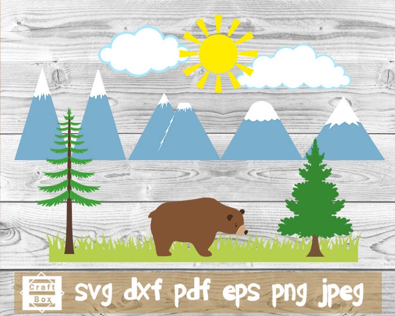 Download Clip Art Forest Clipart Svg Winter Scenes Svg Christmas Scenes Svg Forest Scene Svg Mountain Landscape Template Svg Mountains Svg Pine Svg Art Collectibles