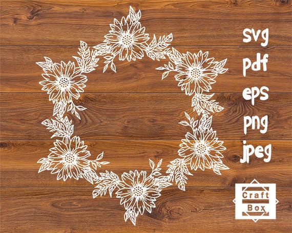 Download Sunflower wreath svg wreath wedding svg wreath svg floral ...