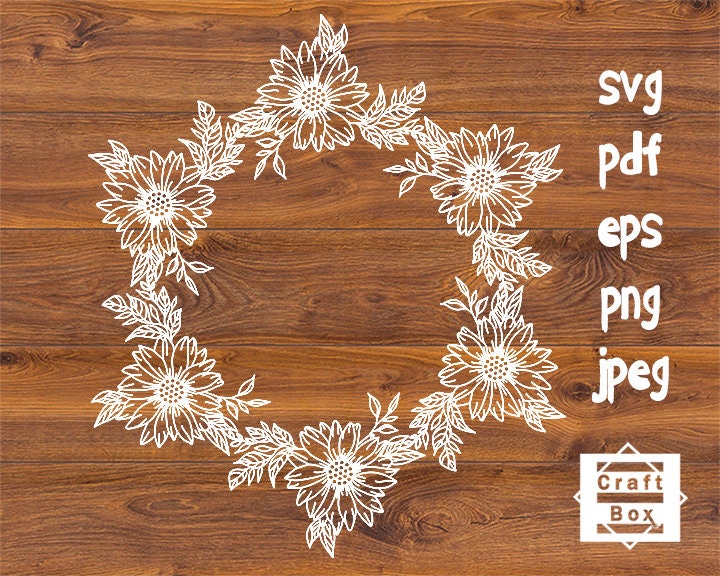 Free Free 292 Sunflower Wreath Svg Black And White SVG PNG EPS DXF File