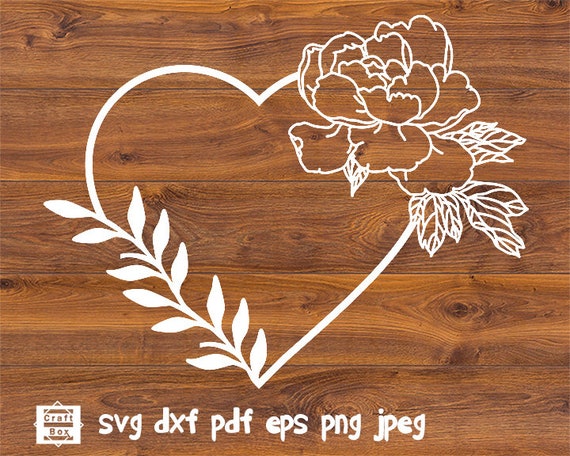 Peony Svg Heart Svg Flowers Svg Heart Clipart Svg Heart Etsy