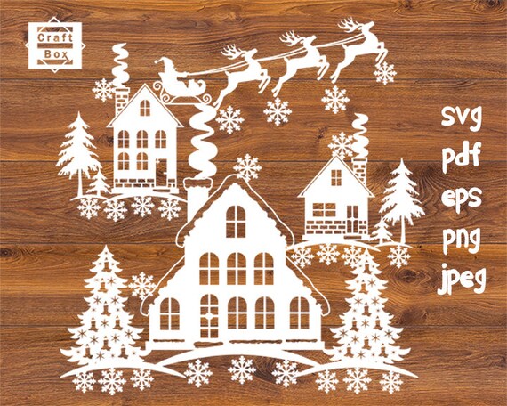 Download Christmas Design Svg Christmas Scene Svg Christmas Svg Christmas Landscape Christmas Template Winter Scenes Svg Christmas Paper Cut