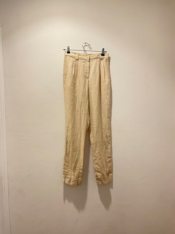 SILK LINEN NEP CHECK ONE-TUCK SLACKS #DARK BROWN CHECK [A26SP04SN]
