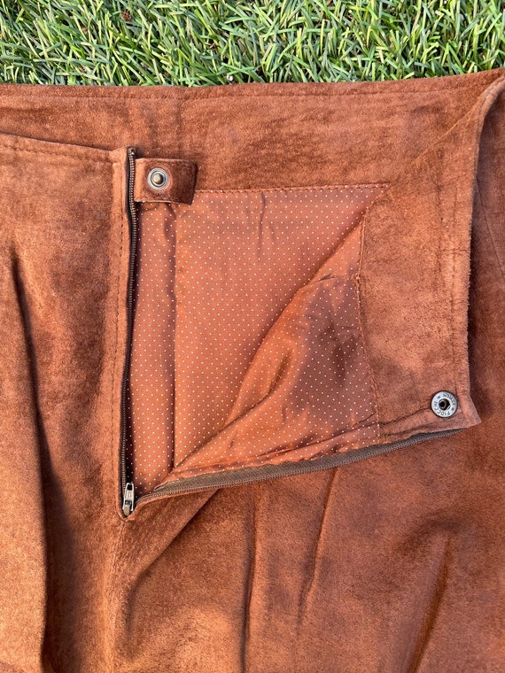 Vintage Brown Suede Skirt - image 3