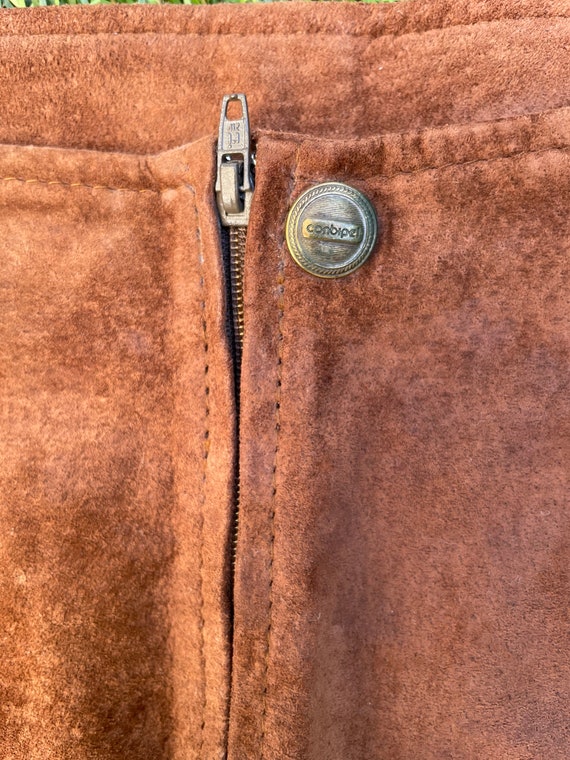 Vintage Brown Suede Skirt - image 4