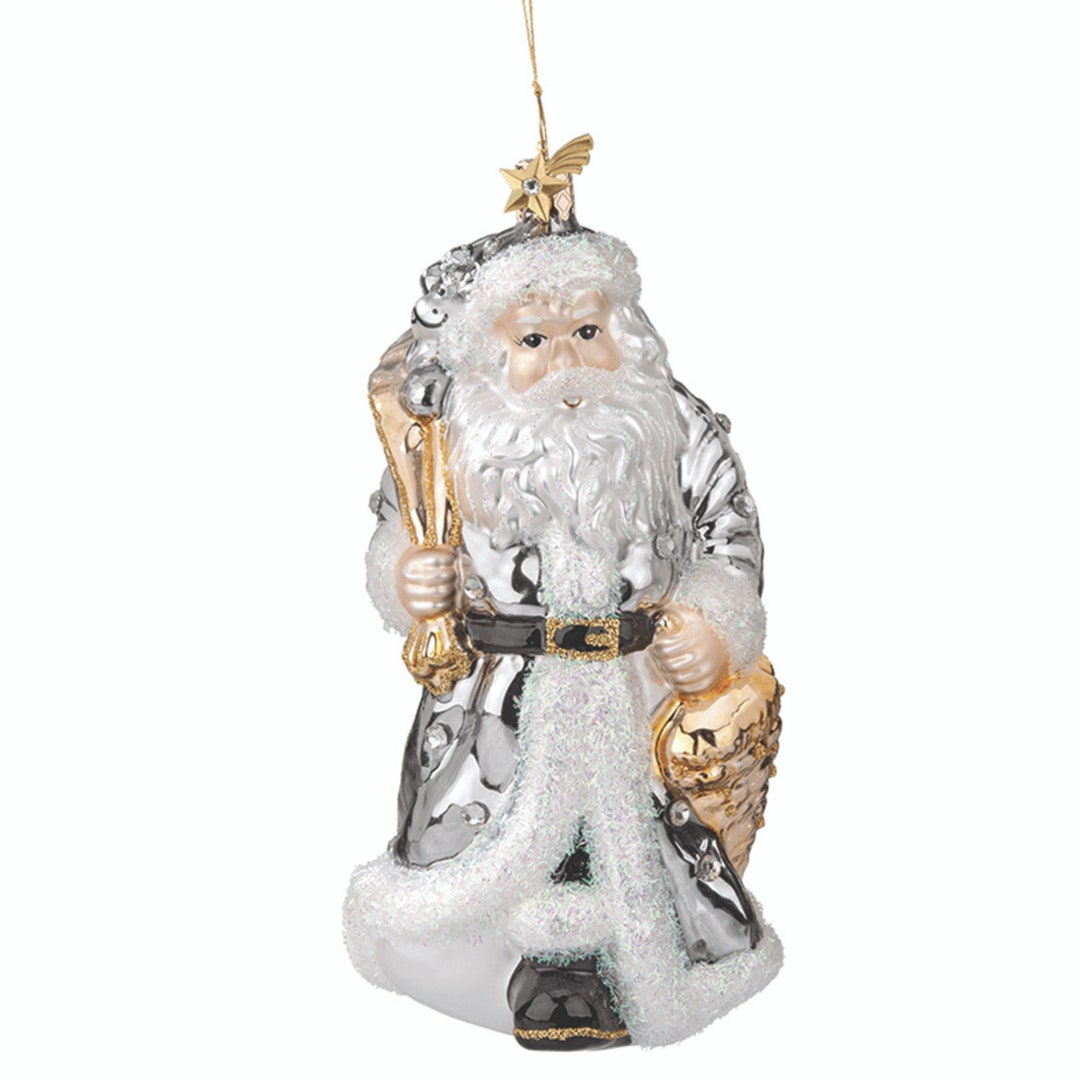 Silver Santa Silver and Gold Santa - Etsy