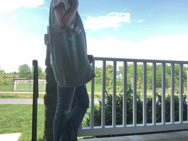 Bee Kind inside pocket boho accessory sling bag green bag Large canvas tote mom gift gift for her gift for gardeners nature lover