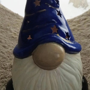 Painted Ceramic Gnome Star Lantern