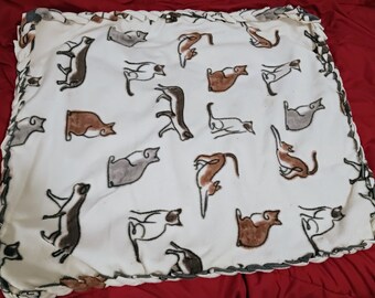 No Sew/No Knot Reversable Fleece Cat Blanket