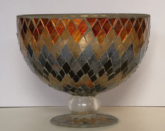 Vetro Veneziano Art Deco Murano Multi Coloured Diamond Mosaic Glass Vase. Ca. 1930's