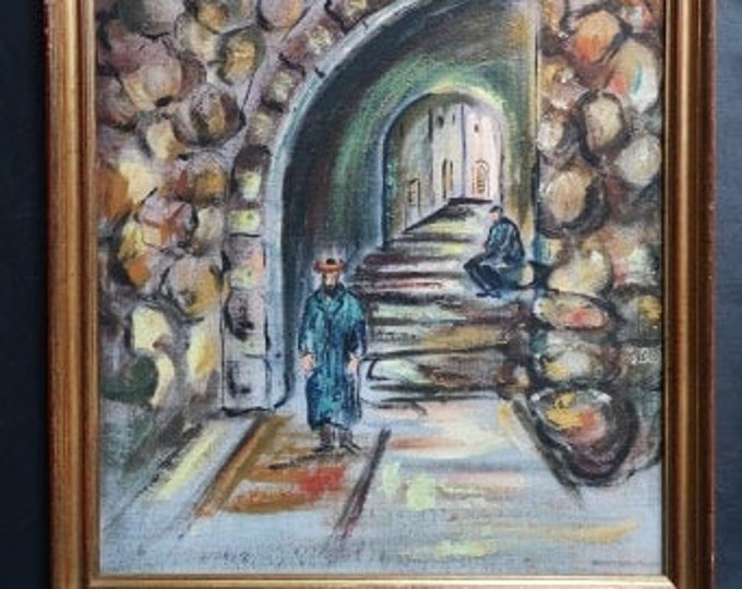 Jerusalem Impressionists Painting, Oil On Board Signed Ca. 1960's