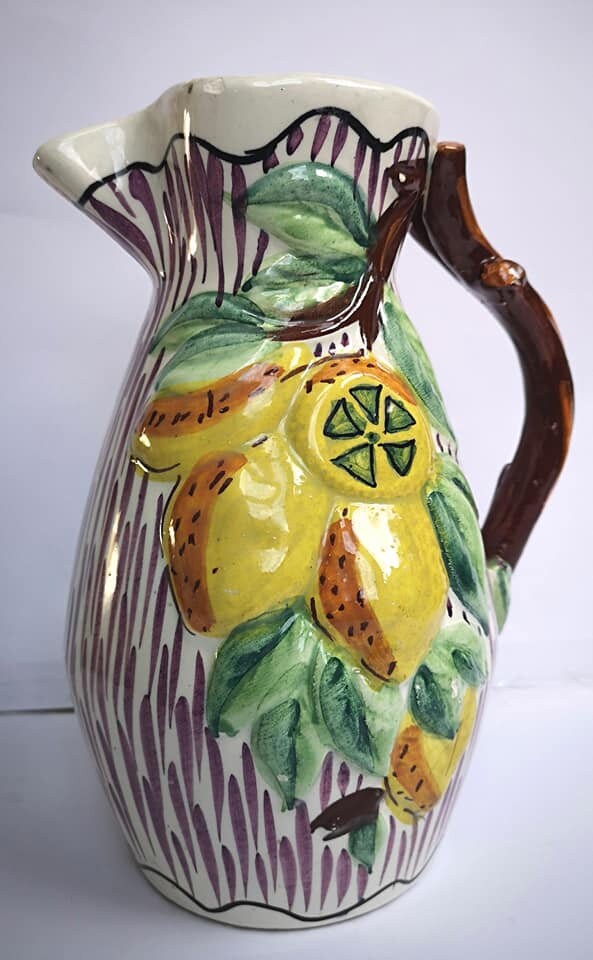 Spanish Majolica Talavera Pitcher Signed Circa 1930
