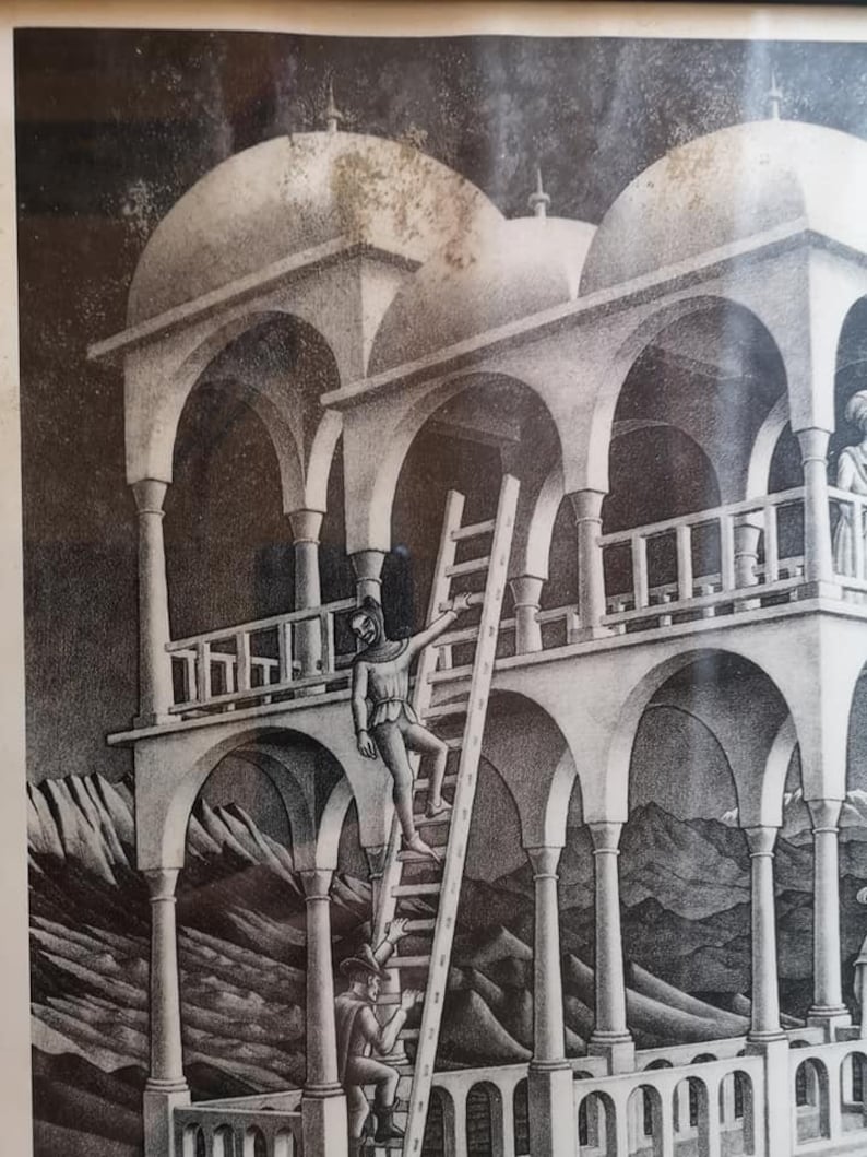 M.C. ESCHER DUTCH 18981972 1958 Belvedere Print By M.C