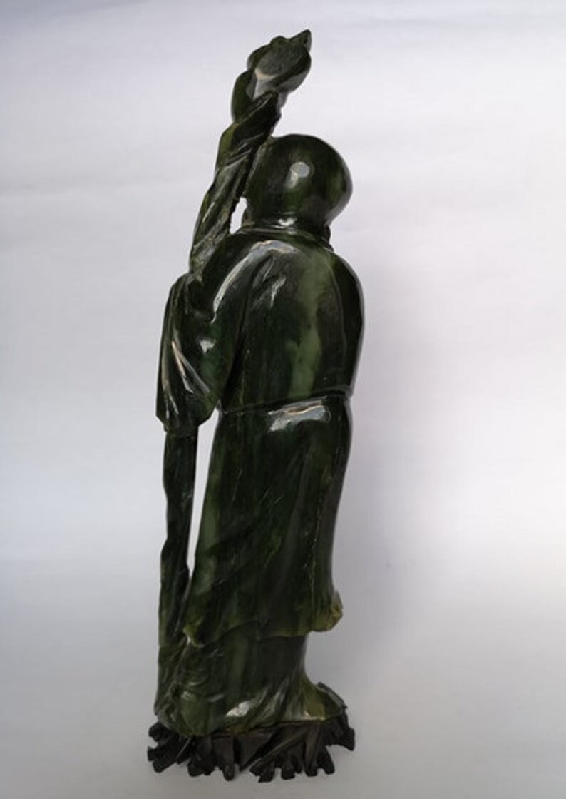Chinese Nephrite Spinach Jade 'shouhsing' Sculpture Etsy