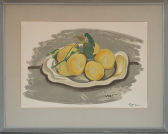 Georges Braque's (1882-1963) "COMPOTIER D'ORANGES" Lithograph In Colours, Ca.1955, Ex Dawson's Auctioneers