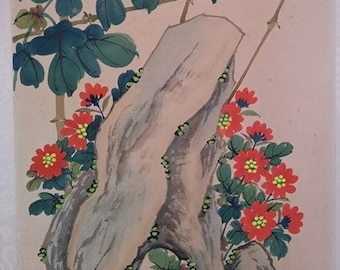 19th C. Chinese Gongbi Painting, Flowers and Butterflies, Ink and Colours On Silk, Circa 1880