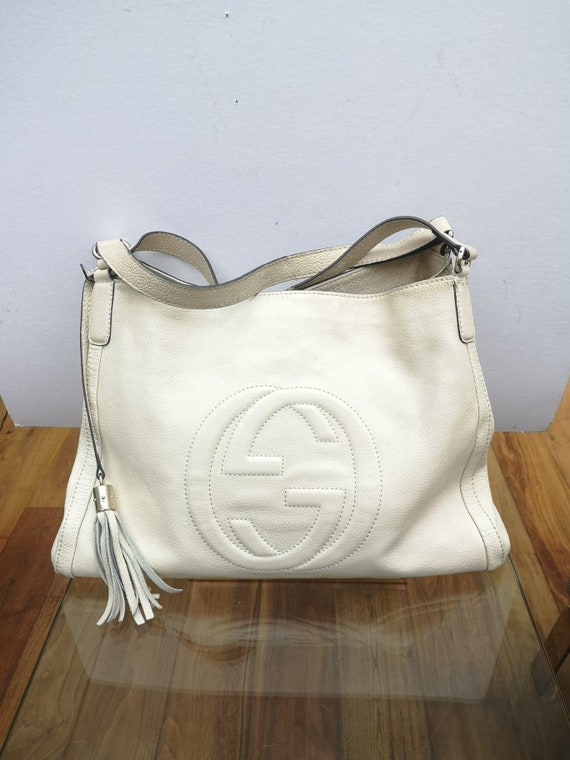 Gucci Soho Tassel Sac a Bandouliere Grand En Cuir Blanc Neutre Usage Etsy France