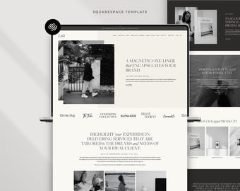 Squarespace 7.1 Website Template, Minimalist Template for Service Businesses, Coaches + Therapists