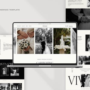 Squarespace website-sjabloon: Portfolio voor bruidsfotografen, familiefotografen, elegante evenementenplanning afbeelding 12