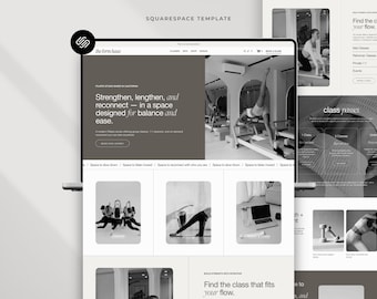 Squarespace 7.1 Pilates Website Template, Yoga + Fitness Studio Website, For Personal Training + Health Coaches