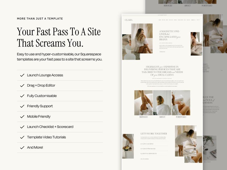 Squarespace Website Template For Coaches, Therapists, Counsellors, Minimalist Coach & Wellness Website Design Bild 6