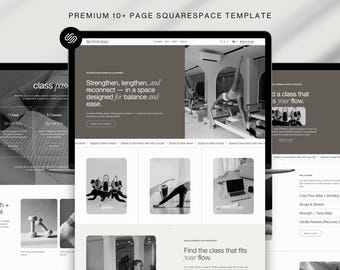 Squarespace 7.1 Pilates Website Template, Yoga + Fitness Studio Website, For Personal Training + Health Coaches