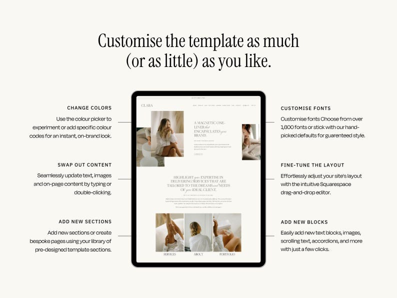 Squarespace Website Template For Coaches, Therapists, Counsellors, Minimalist Coach & Wellness Website Design Bild 4