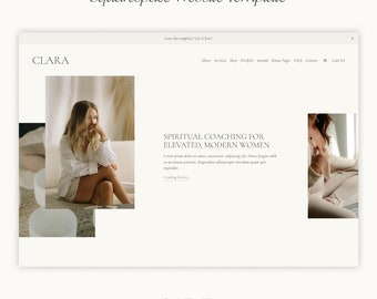 Squarespace Template | Clara 7.1 Squarespace Website Template | Minimal Template For Designers, Coaches, Photographers, Creative Business