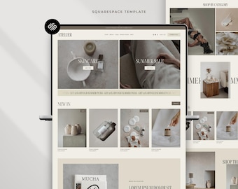 Squarespace Ecommerce Template, Atelier Online Store, Minimal Store Design For Shops, Stores & Boutique Brands