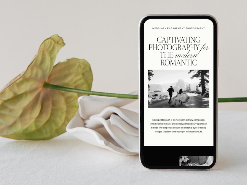 Squarespace website-sjabloon: Portfolio voor bruidsfotografen, familiefotografen, elegante evenementenplanning afbeelding 13
