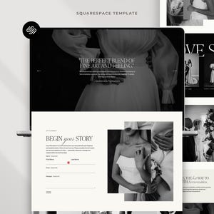 Squarespace website-sjabloon: Portfolio voor bruidsfotografen, familiefotografen, elegante evenementenplanning afbeelding 3