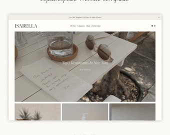 Squarespace Template | Isabella 7.1 Squarespace Blog Template | Professional Template For Fashion, Beauty & Lifestyle Bloggers, Photography