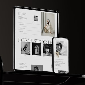 Squarespace website-sjabloon: Portfolio voor bruidsfotografen, familiefotografen, elegante evenementenplanning afbeelding 8