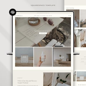Squarespace 7.1 Blog Template, Minimal Website for Travel + Lifestyle Blogger, Link in Bio + Affiliate Page