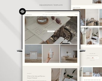 Squarespace 7.1 Blog Template, Minimal Website for Travel + Lifestyle Blogger, Link in Bio + Affiliate Page